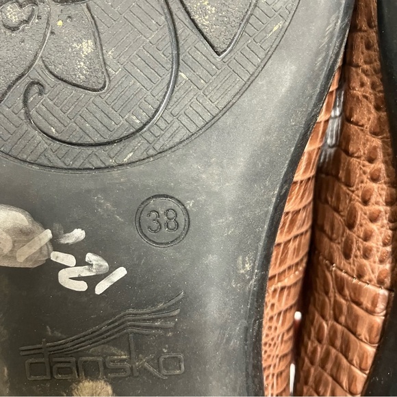 Dansko Olena loafers brown alligator embossed leather black size 38 7.5 - Picture 7 of 7